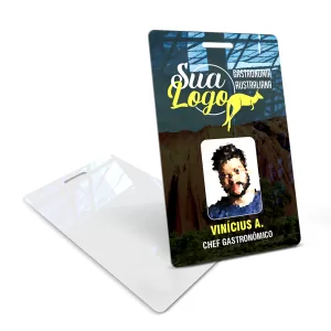 Crachá Personalizado vertical 75g – 4×0