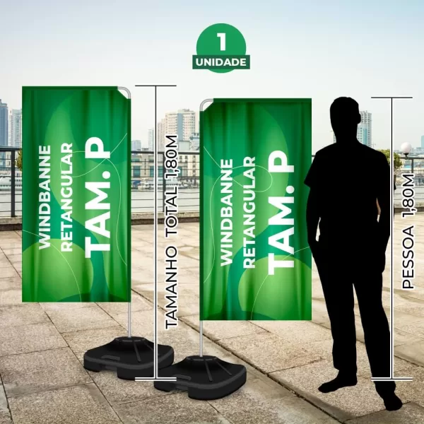 Wind Banner Kit Completo 1.80mt Retangular – 05und - Imagem 4