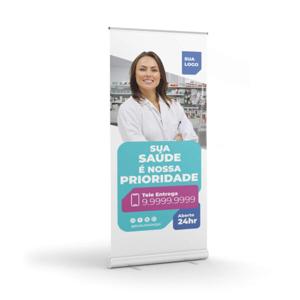 Banner Roll Up com Lona Personalizada - 05und